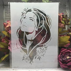 TIAMECH A4 Reusable Woman Long Flowing Hair Stencil - Image 3