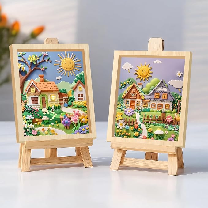 Wooden Canvas Panels with Easel Set – Complete Art Supplies - Image 6