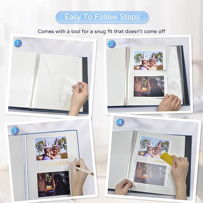Popotop Large Photo Album Self Adhesive 4x6 5x7 8x10 Scrapbook Album DIY - Image 4