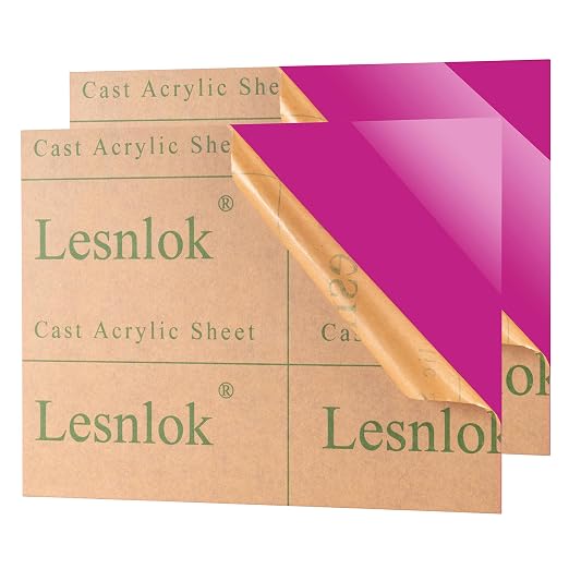 Lesnlok 24 x 36 Purple Acrylic Sheets 1/8 inch Thick 3mm 2 Pieces Cast by Lesnlok