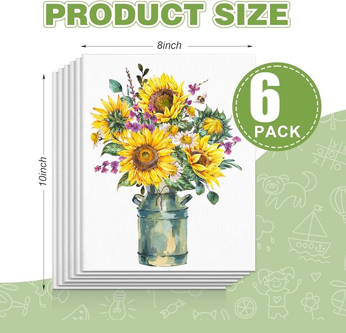 ESRICH 8x10 Canvas for Painting, 6 Pack Canvas Boards for Painting Primed Acid - Image 2