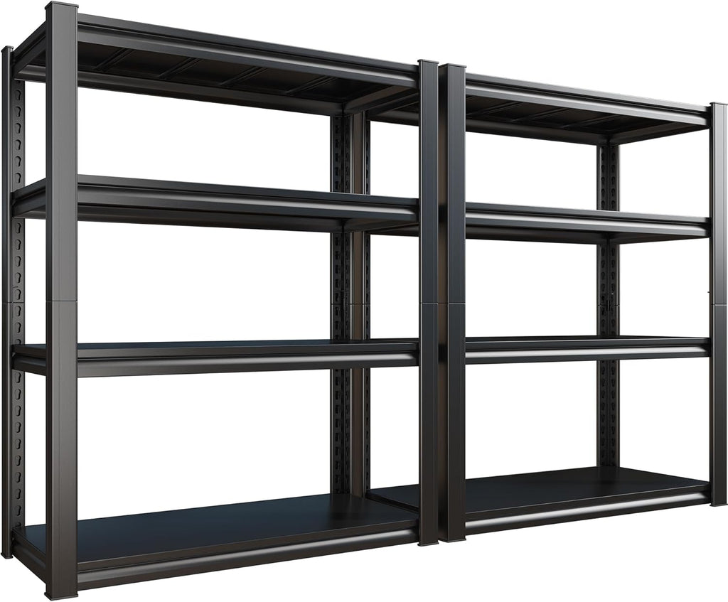 Raybee 40" W Garage Shelving Heavy Duty Storage Shelves 56.9" H Metal Shelving Heavy Duty Load 1600LBS Adjustable Metal Shelves for Storage for Pantry Kitchen 40" W x 19.1" D x 56.9" H 2 Pack