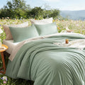 Litanika Oversized King Comforter Set 120x98, 3 Pieces Sage Green Lightweight by Litanika