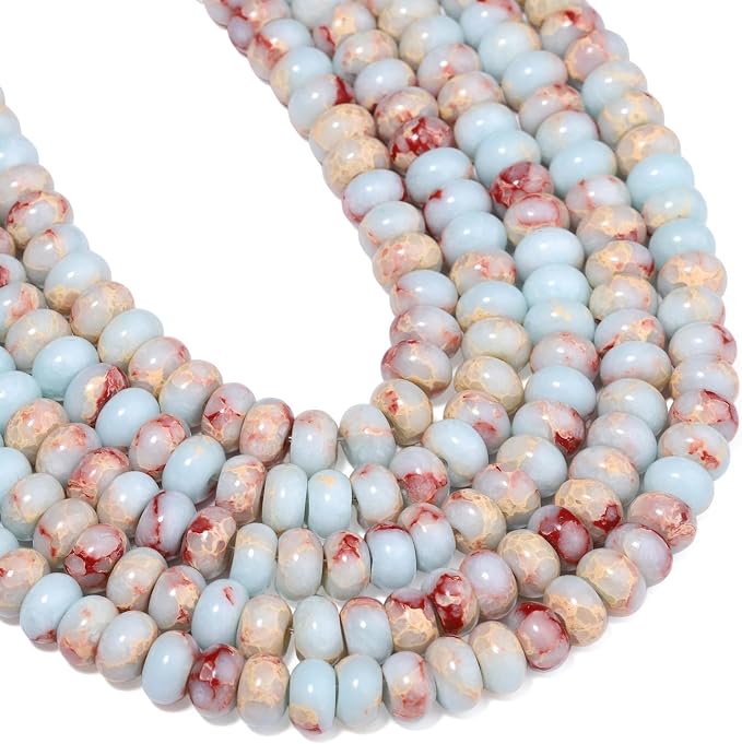 Songxi 5x8mm Natural Blue Shoushan Stone Rondelle Beads, Gemstone - Image 7