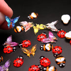 Miniature Micro Resin Ladybug Butterfly Bee Set, Dollhouse Miniature Flatback - Image 6