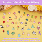 300Pcs Charms for Jewelry Making, Wholesale Bulk Assorted Gold-Plated Enamel - Image 3