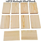 10PCS Rectangle Wood Boards Unfinished Wood Blocks - Image 2