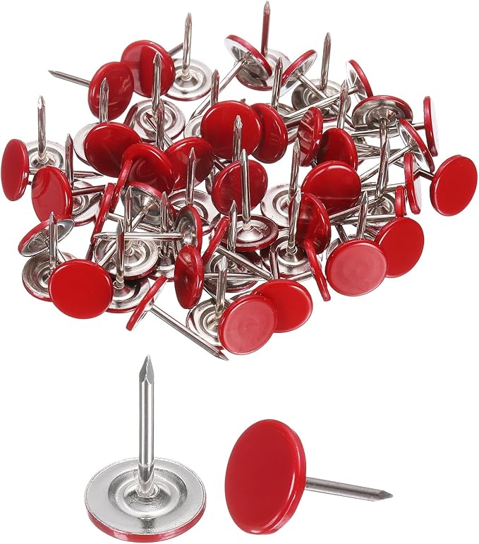 uxcell 150Pcs Upholstery Tacks, 11mmx17mm Flat Head Thumb Tack Decorative by uxcell