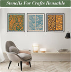 Geometric Texture Stencils for Crafts Reusable 18Pcs Stencils | DIY Art - Image 2