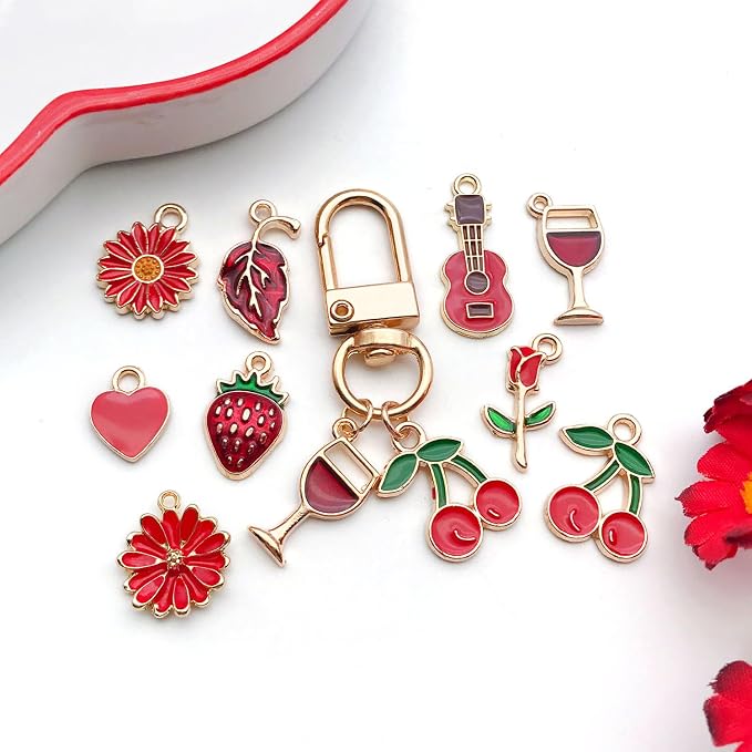 WOCRAFT 40pcs 20 pairs Assorted Enamel Bracelet Charms - Image 5