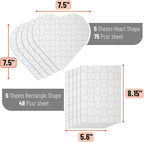 Mr. Pen- Blank Puzzle, 10 Pack | 48-Piece Rectangle & 75-Piece Heart Shaped All - Image 2
