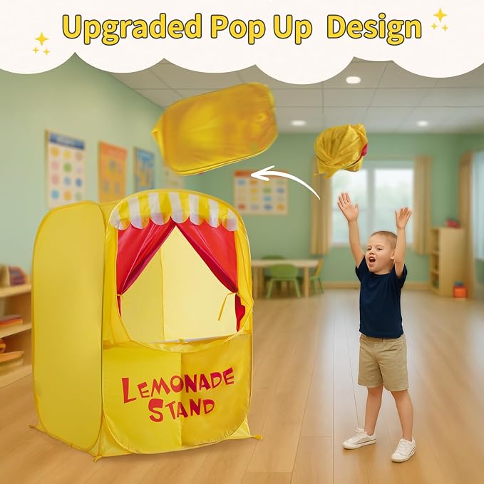 Alvantor® Pop Up Puppet Show Theater & Lemonade Stand, Pretend Playhouse Kids - Image 2