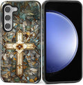for Samsung Galaxy S23 Plus Case, Christian Cross Stained Glass Pattern Glossy by Teonvpu