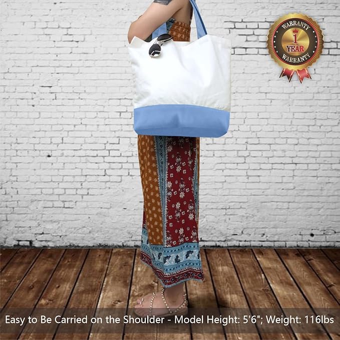 TOPDesign 1-Pack Super Strong Large 12oz Cotton Canvas Tote Bag, Reusable - Image 2