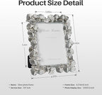 Cuspin Silver 5x7 Picture Frame, Vintage Silver Ornate Leaf Textured - Image 6