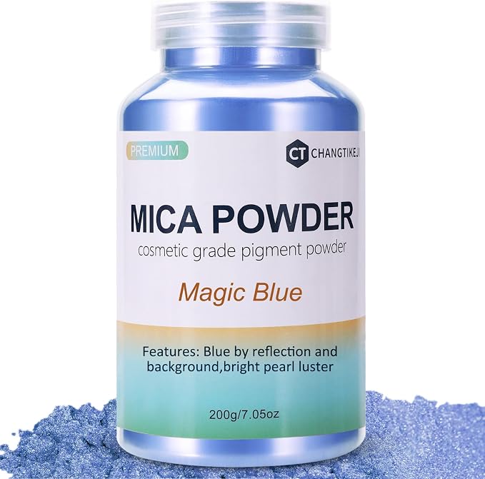 Mica Powder, 7.05OZ（200g）, Magic Blue Mica Powder Pigment by CHANGTIKEJIWelcomeYouOrder