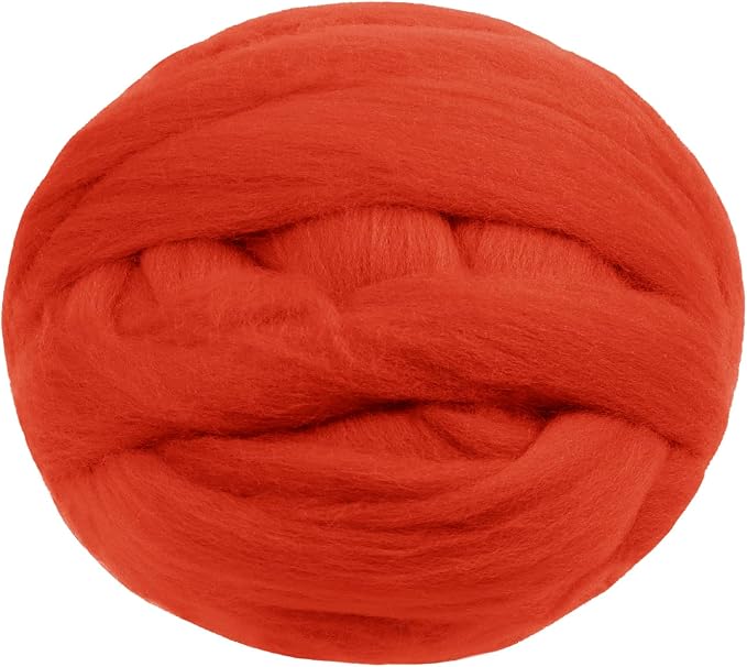 JeogYong Needle Felting Wool, 17.64oz Wool Roving Chunky Wool Yarn, Dark Orange by JeogYong