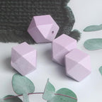 30 20mm Purple Wooden Geometric Beads - Image 2