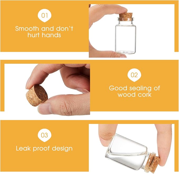 Gerrii 100 Pcs 20 ml Mini Glass Bottles - Image 3