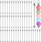 50 PCS Blank Beaded Keychain Bars, Metal Beading Sticks by Homaisson