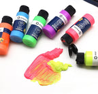 Artecho Glow in the Dark Acrylic Paint Set – 6 Colors x 60ml, Non-Toxic - Image 4