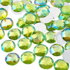John Bead 200 Pieces 16mm, Peridot AB, Acrylic Round Flat Back Rhinestones by JohnBead