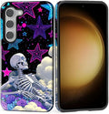 for Samsung Galaxy S23 Case, Skull Star Collage Pattern Glossy 2 in 1 by Teonvpu