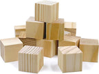 Wooden Blocks for Crafts, Unfinished Wood Cubes, 1.5 Inch Natural Wood Blocks by SIWUCHYE