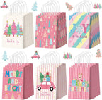 Kolldenn 24 Pcs Pastel Christmas Party Favors Bags Pink Christmas Goodie Gift by Unknown