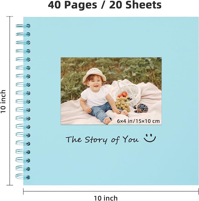 Yopih 10x10 Inch DIY Scrapbook Photo Album, Hardcover Kraft Paper Acid-Free - Image 2