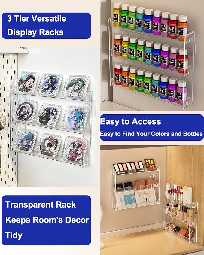 3 Tier Display Rack, Acrylic Craft Paint Storage Organizer, Miniature Holder - Image 6