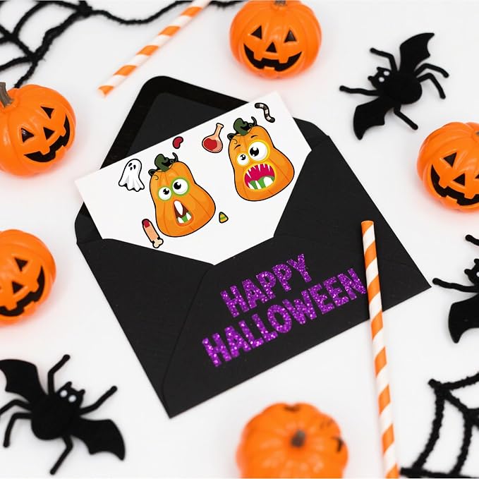56 Sheets Halloween Pumpkin Stickers - Image 7