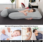 U-Shaped Pregnancy Pillow for Sleeping, Full Body Support for Back, HIPS & - Image 8