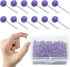 Purple Map Pins, 1/8 Inch, Round Ball Head | Map Tacks, Push Pins - Image 7