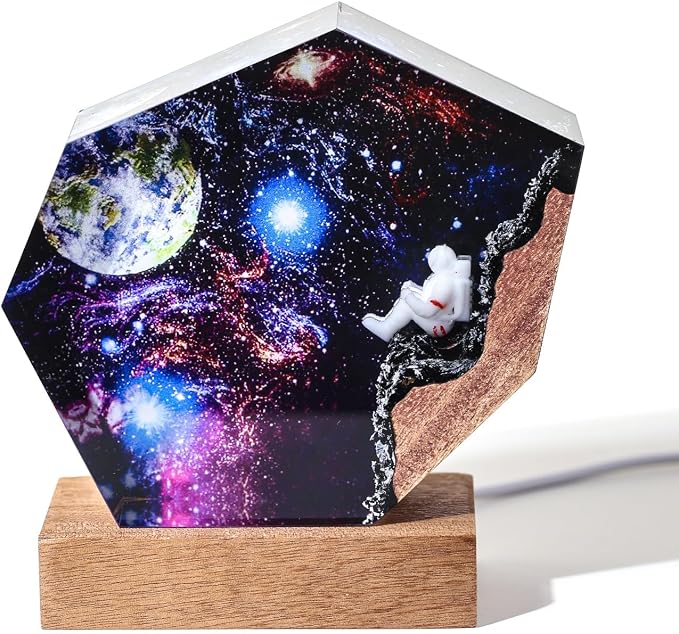 Space Resin Lamp, Handmade Galaxy Resin Night Light - Image 2
