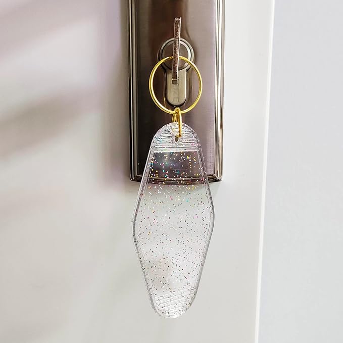 10pcs Blank Hotel Keychains Bulk Vintage Motel Keychain Vinyl Keychains Gold - Image 3