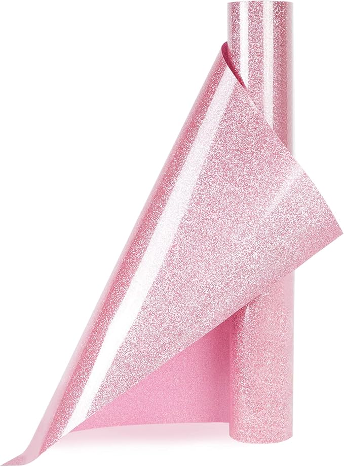 Pink Glitter HTV Heat Transfer Vinyl Rolls12inch by 9feet PU Stretch Iron on - Image 6