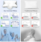 Cervical Pillow for Neck Pain Relief, Cooling Contour Memory Foam Pillows - Image 2