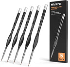 Nicpro 5 PCS Detail Paint Brushes, Extra Fine Tip 000 Miniature Painting Artist by Nicpro
