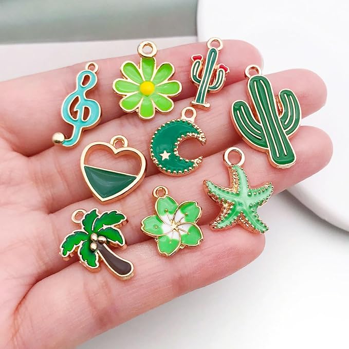 WOCRAFT 40pcs 20 pairs Assorted Enamel Bracelet Charms - Image 3