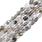 HAAMIIQII Natural Gray Labradorite Pebble Stone 5-8mm Small Irregular Freeform - Image 2