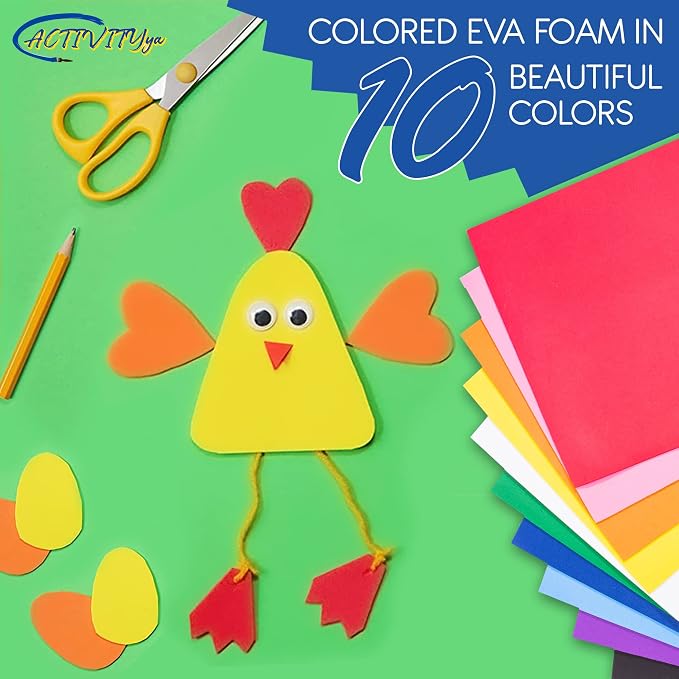 Green EVA Foam Sheets, 9 x 12 Inch, 2mm Thick Handicraft Foam Paper - Image 5