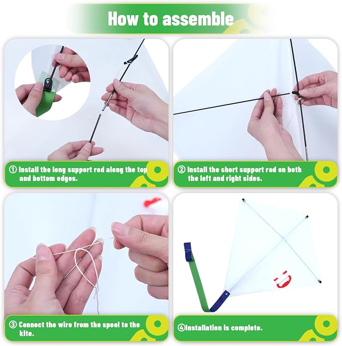 Ultimate Creative Kite Set: 10 Blank White Diamond Kites - Image 6