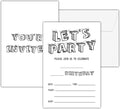 Black and White Birthday Invitations, 25 Double-Sided Invitation Cards by seclate