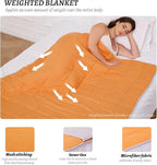 Weighted Blanket 15lbs Queen Size Orange Grey 60"x80" Weighted Blankets - Image 4