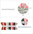 Punch Needle Coasters kit, 6-piece Flower Pattern Set - Image 3