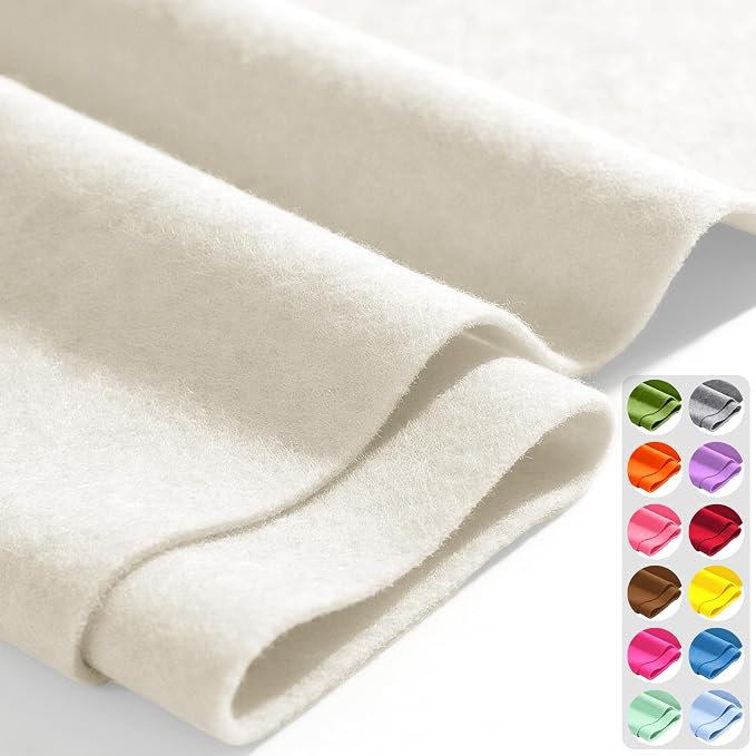 Ivory 36" X 36" Felt Fabric Sheet by Luceinvita