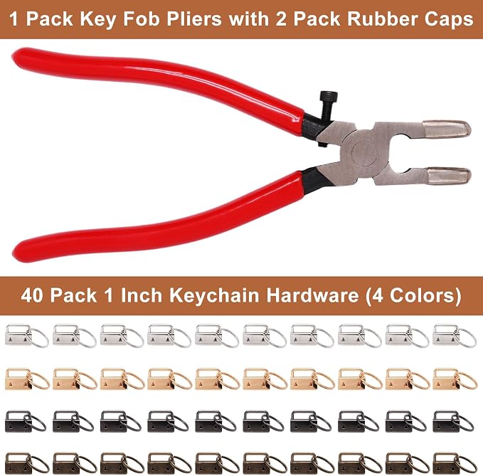 Key Fob Hardware Set, Key Lanyard, Keychain Making Kit Crafts DIY Supplies - Image 5