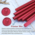 Metallic Red Sealing Wax Sticks, HOSEALING 10pcs Wine Red Glue Gun Sealing Wax - Image 2