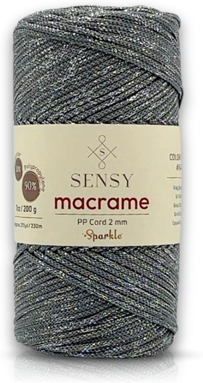 Sensy Premium 2mm 251 Yards Sparkle Polyester Rope 90% Polypropylene 10% by SSENSY